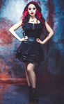 Necessary Evil Lucina Mesh and Leatherette Mini Skirt