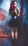 Necessary Evil Lucina Mesh and Leatherette Mini Skirt