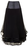 Necessary Evil Lucina Mesh and Leatherette Midi Skirt